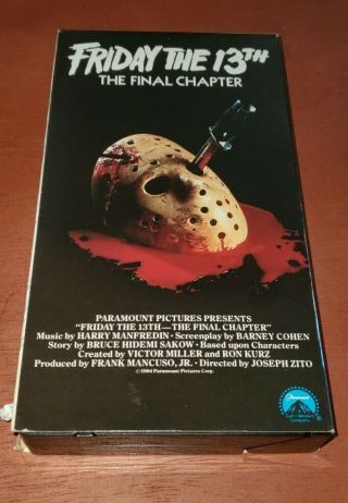 Friday The 13th - Part 4: The Final Chapter (vhs,  1994) Vintage Vhs Rare Cult