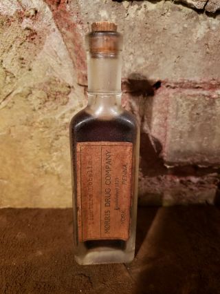 Antique Medical Apothecary Bottle - Tincture Lobelia - Morris Drug Co.  York,  Pa