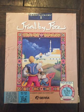 Quest For Glory 2: Trial By Fire 3.  5 " - Sierra 1990 - Rare Complete