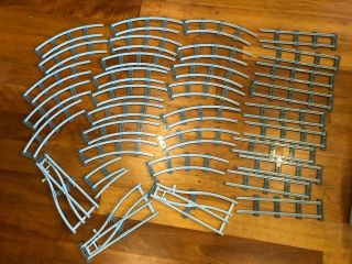Lego Town Vintage Grey Train Tracks Straight Curved Switches 4.  5v 1980s