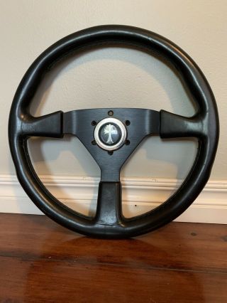Momo Jdm Garson Leather Steering Wheel Rare 14 " 360mm V36