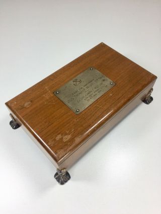 Rare Vintage Us Navy Wooden Box From Wardroom Of Uss Thomas F Nickel De 587