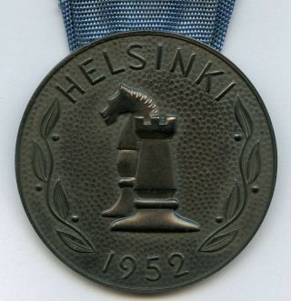 Finland Award Medal Silver Level Chess Olympic In Helsinki 1952 Very Rare