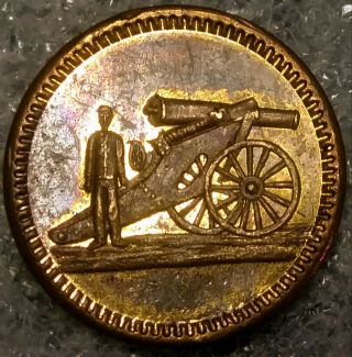 (1865) Civil War Encampment Medal - Crossed Cannons / Soldier - Rare