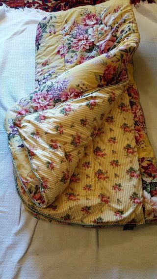 RARE Vintage Retired RALPH Lauren QUEEN/Full COMFORTER BEDSPREAD Yellow Floral 2