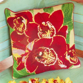 Ehrman Red Orchid Tapestry Needlepoint Kit By Natalie Fisher Vintage Rare Flower