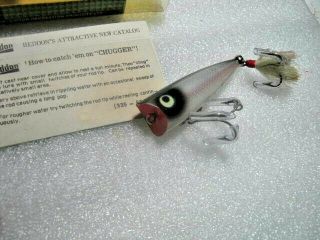 Rare Old Vintage Heddon Tiny Chugger Spook Topwater Lure Lures W/ Paper