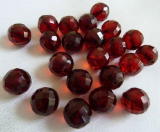 Vintage Antique Cherry Amber Bakelite Loose Beads 22.  6g