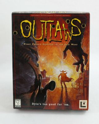 Lucasarts Outlaws Windows Cd - Rom - Big Box Pc Cib 1997 - Rare