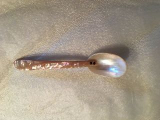 Antique Mother Of Pearl And Abalone Shell Caviar Spoon