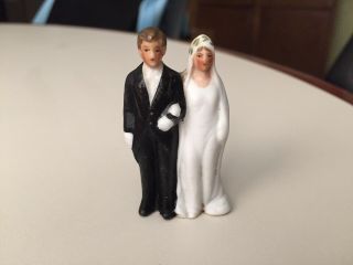 Antique Vtg Bisque Bride Groom Figurine Wedding Cake Topper 20s Germany