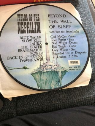 Fields Of The Nephilim - Beyond The Wall Of Sleep Rare Picture Disc LP Live 1986 2