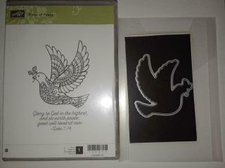 Stampin Up Dove Of Peace Wood Stamps Dies By Dave Bundle Set Authentic Rare Htf