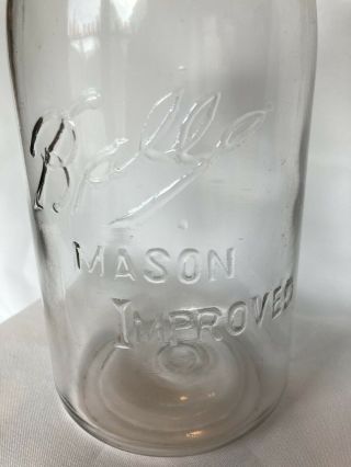 Ball Mason Improved Dead Clear Half Gallon Fruit Jar Drop A 3 L Ball Htf Rare