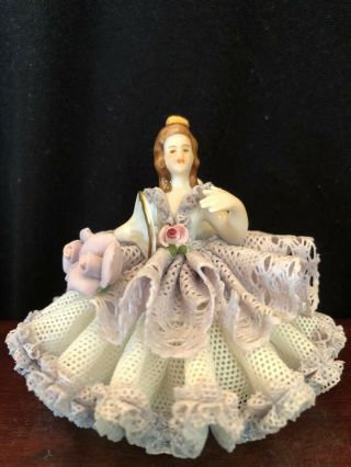 Antique,  Dresden Lace,  Ballerina Volkstad Germany,  Dancer,  Ceramic Flower Lady