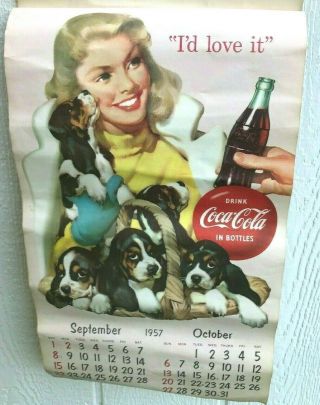 Rare Vintage 1950 ' s Coca Cola Coke Wall Calendar 22 