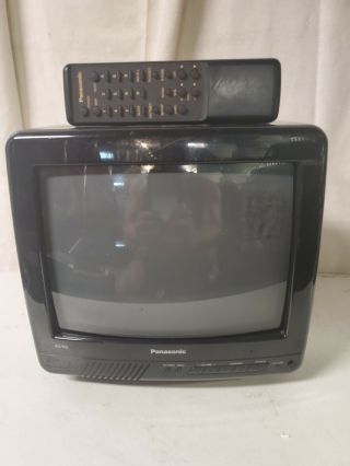 Vintage Rare Black Panasonic 11” Color Tv With Remote 1992 Ctn - 1061r Euc