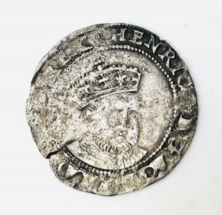 Henry Viii (tudor) Posthumous Sixpence P Dublin Ireland Rare Silver Coin Uk