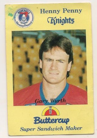 Henny Penny Buttercup Newcastle Knights Card Gary Wurth Issued 1989 Rare