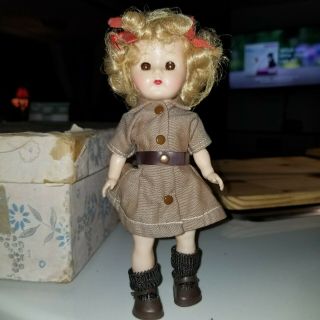 8” Vintage Antique Terri Lee Blonde Girl Scouts Brownie Doll.  Walker.