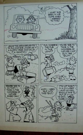 Very Rare Art For Andy Capp Giveaway By Reg Smith For U.  S.  Park Service