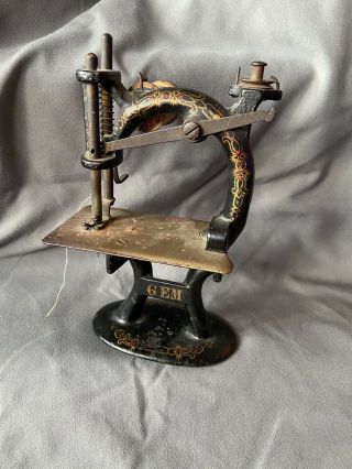 Antique Cast Iron Toy American Gem Sewing Machine