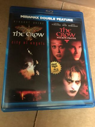 The Crow : City Of Angels & Wicked Prayer - Blu - Ray Rare Oop Miramax