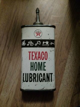 Vintage Texaco Home Lubricant Handy Oiler Lead Top Rare Old Advertising Tin Can