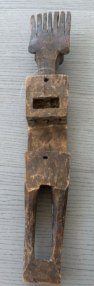 VINTAGE African STATUE Carved Wood COMB 20 X 3 INCHES 2