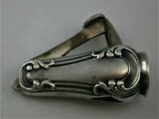 Antique Silverplated Pocket Cigar Cutter From The Early 1900 