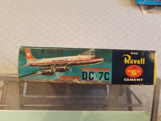 Vintage Revell ' S ' Kit Douglas DC - 7C Swissair H - 267:98 1:122 1957 Rare 3