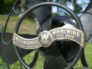 Rare Antique Vintage Westinghouse Whirlwind 280598 Electric Desk Fan 8 "