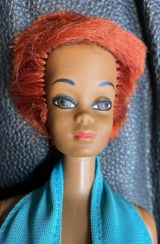 Vintage 1970 - 72 Tnt Christie Aa Black Barbie Doll - Best Buy 1467 Butterfly Dress