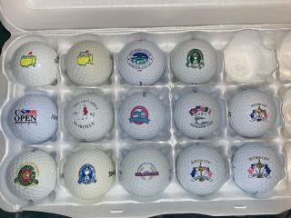 14 Major Championship Golf Tournament Logo Golf Balls Pga Masters Us Open Rare