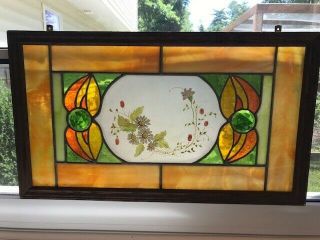 Vintage Stained Glass Window Hanging