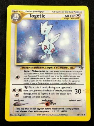 Pokemon Ccg Togetic Neo Genesis Non Holo Foil Rare 16/111 Heavily Played Hp