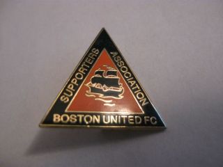 Rare Old Boston United Football Supporters Club Enamel Brooch Pin Badge