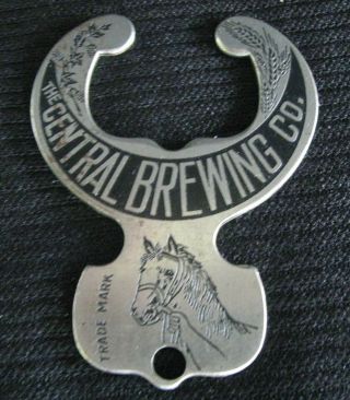 Rare Pre Prohibition Beer Bottle Opener From The Central Brewing Co.  Of York