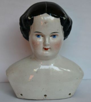 Large Antique German China Doll Head