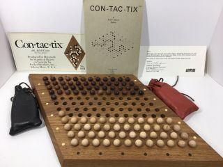 Rare 1968 Con - Tac - Tix Danish - Teak Board Game By Piet Hein For Parker Bros.