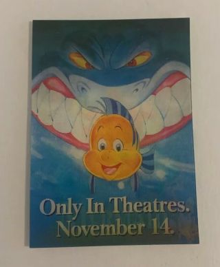 Vintage Disney “the Little Mermaid” Movie Holigraphic Promotional Card 1989 Rare