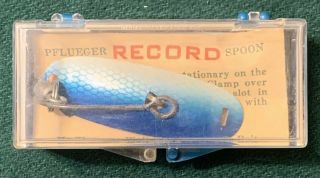 Vintage Pflueger Record 3 Spoon Fishing Lure No.  5709 Blue Mullet