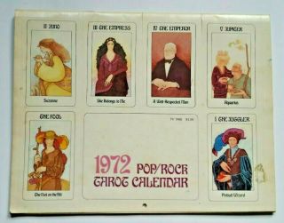 Rare 1972 Pop/rock Tarot Calendar 22 Punch - Out Cards Intact Vintage Collectable