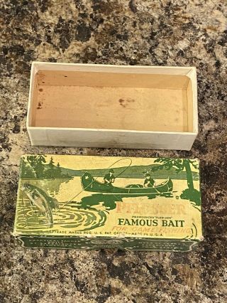 Vintage Pflueger 8654 Wood Minnow Fishing Lure Box Only Graphics