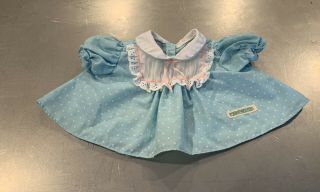 Vintage Coleco Cabbage Patch Kids Baby Doll Blue Dress W/ White Lace
