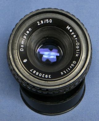 Rare Vintage Meyer - Optik Gorlitz Black 50mm f/2.  8 Screw Mount VGC 2