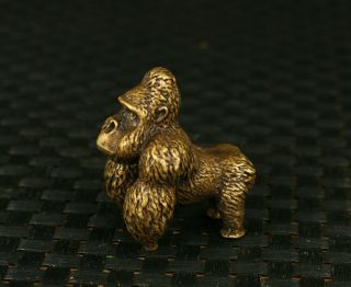 Chinese Bronze Handmade Orangutan Statue Figure Netsuke Tea Tray Hand Piece S632