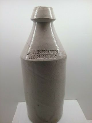 Antique Rare D.  P Brown Danbury Stoneware Beer Bottle
