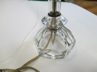 Etched Glass Stem Candlestick 1940 ' s Night Stand Side Table Lamp Light Vintage 2