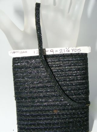 Vintage Millinery Straw Braid For Doll Hats 21.  5 Yards Black